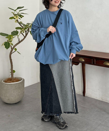 U.S. POLO ASSN. 抽繩泡泡廓形長袖T恤