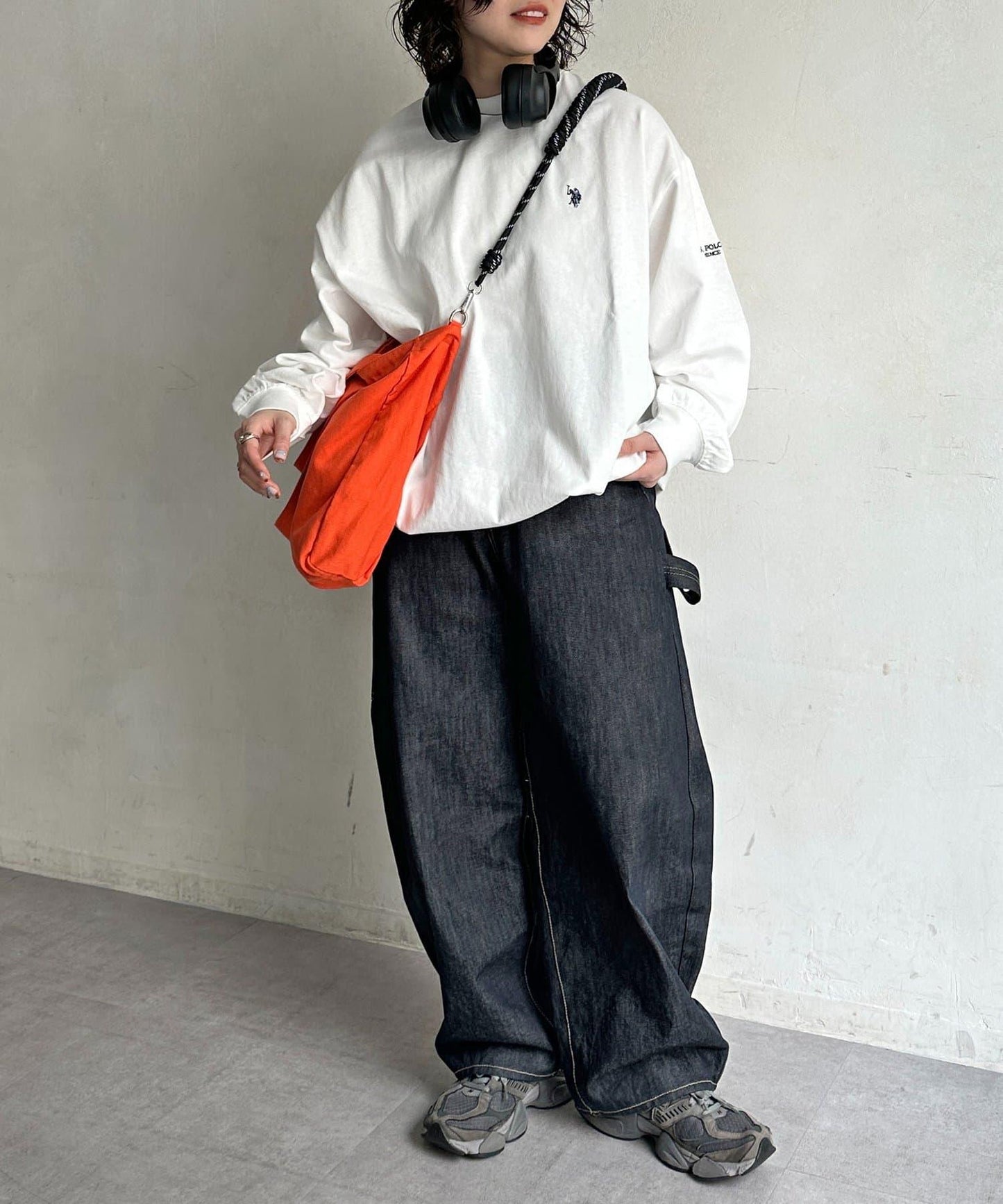 U.S. POLO ASSN. 抽繩泡泡廓形長袖T恤