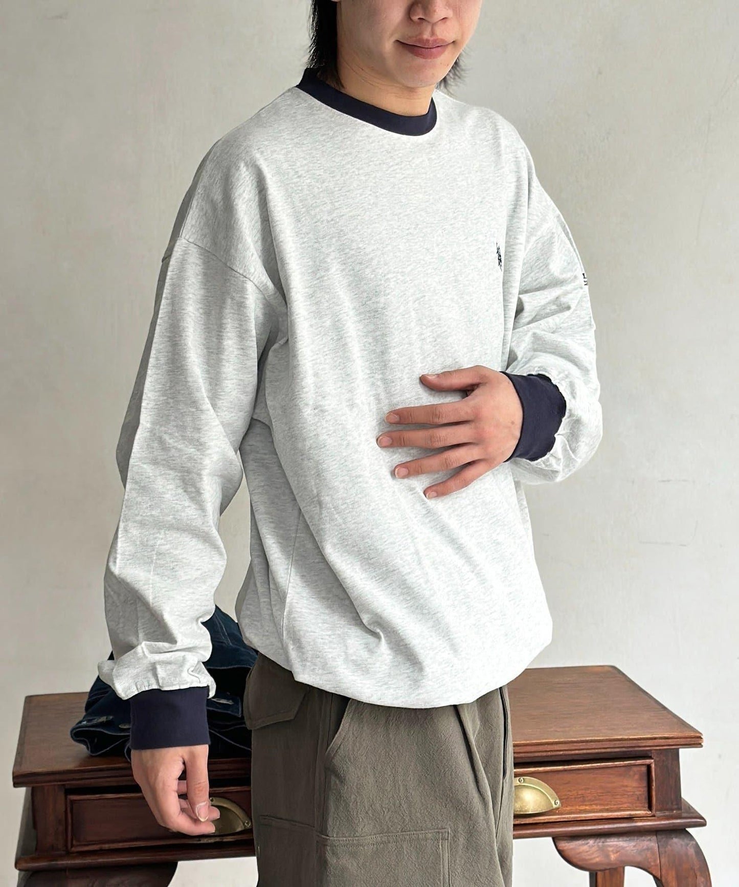 U.S. POLO ASSN. 抽繩泡泡廓形長袖T恤