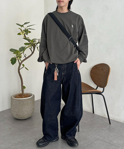 U.S. POLO ASSN. 抽繩泡泡廓形長袖T恤