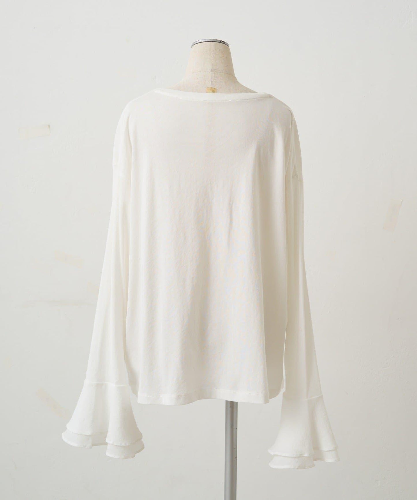 梭織喇叭袖口針織上衣