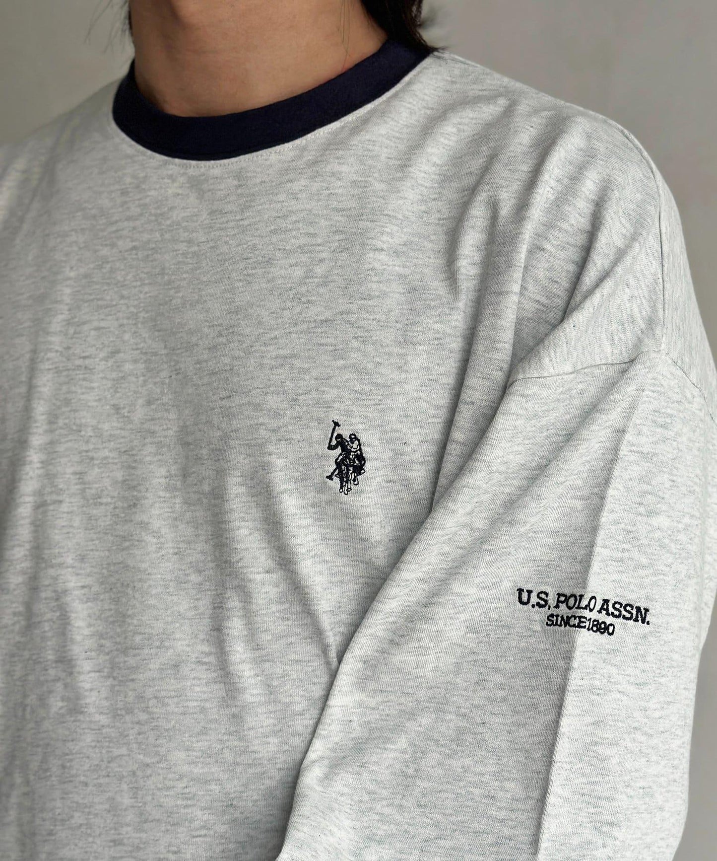 U.S. POLO ASSN. 抽繩泡泡廓形長袖T恤