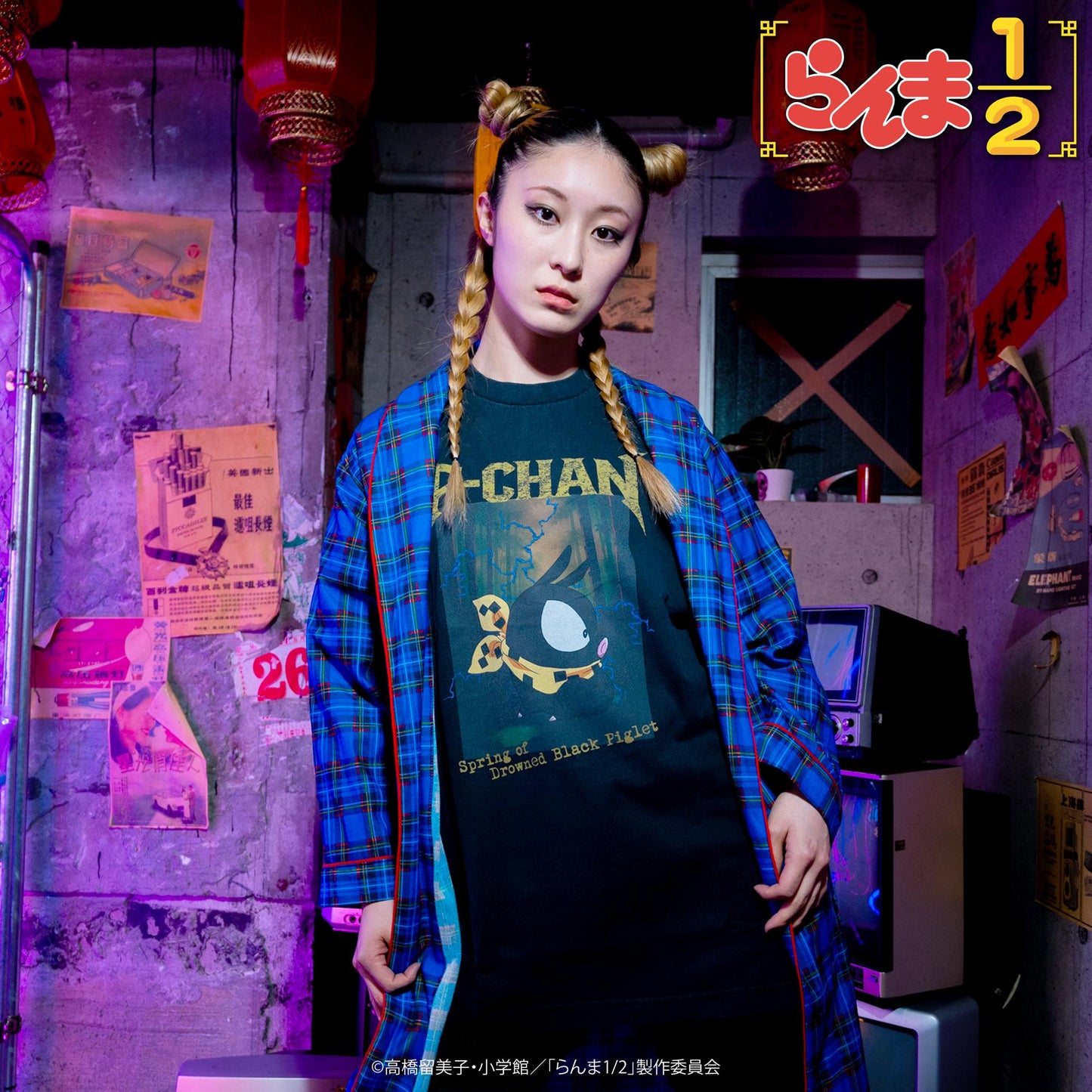 亂馬1/2（亂馬1/2） TOKYO MADNESS CLUB Pちゃん 金屬風T恤 XL碼