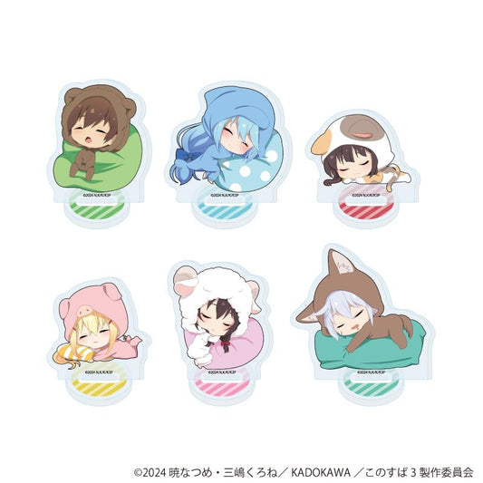 この素晴らしい世界に祝福を！（為美好的世界獻上祝福！） 迷你立牌系列 動物睡衣ver. 01 亞克力立牌 完整套裝（全6種/6個入）