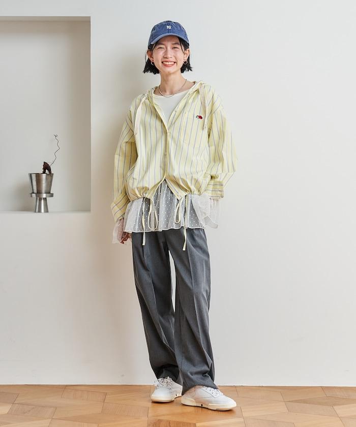 異材質拼接長袖T恤