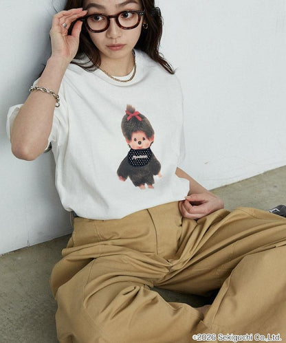 モンチッチ（蒙奇奇） 異材質拼接T恤