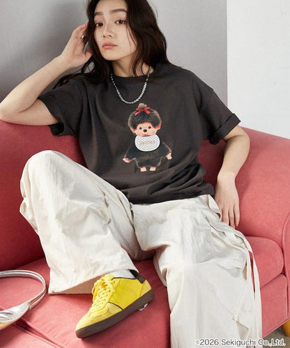 モンチッチ（蒙奇奇） 異材質拼接T恤