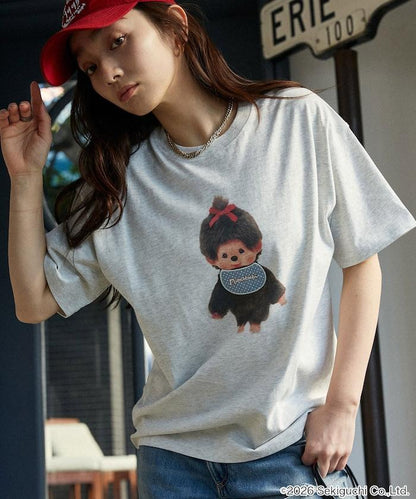 モンチッチ（蒙奇奇） 異材質拼接T恤