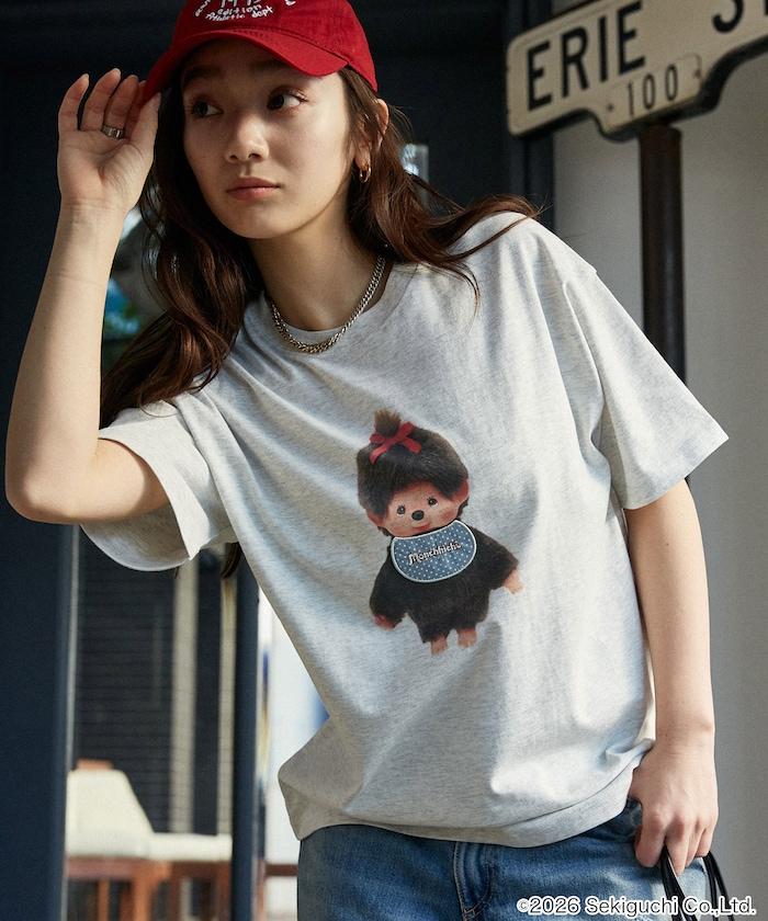 モンチッチ（蒙奇奇） 異材質拼接T恤