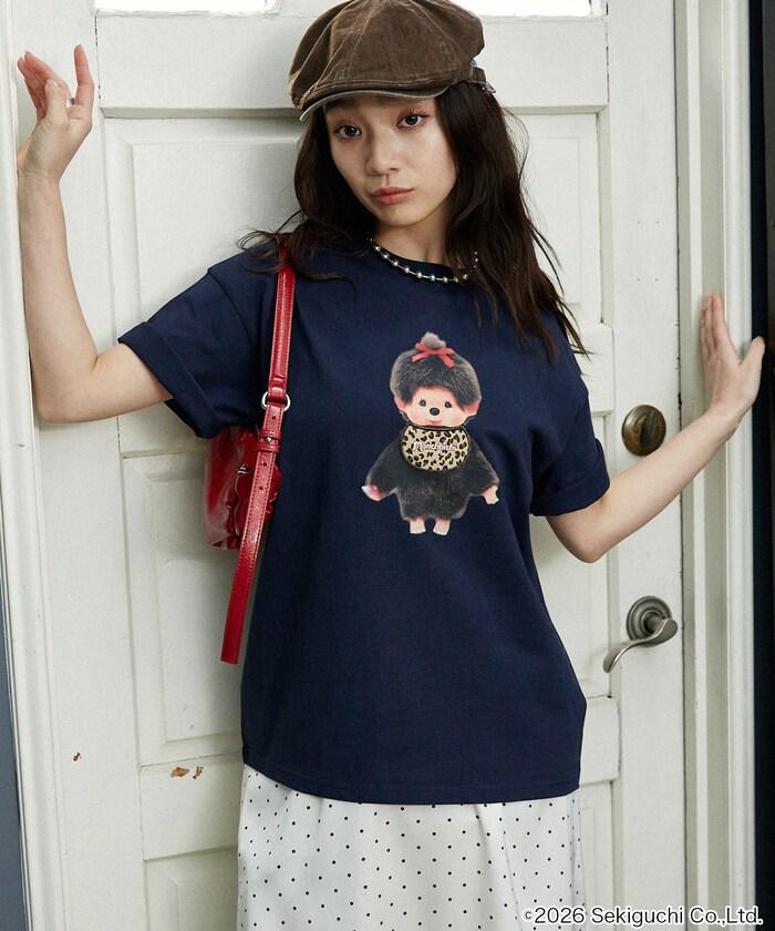 モンチッチ（蒙奇奇） 異材質拼接T恤