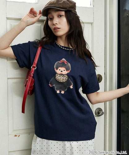 モンチッチ（蒙奇奇） 異材質拼接T恤