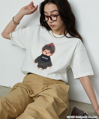 モンチッチ（蒙奇奇） 異材質拼接T恤