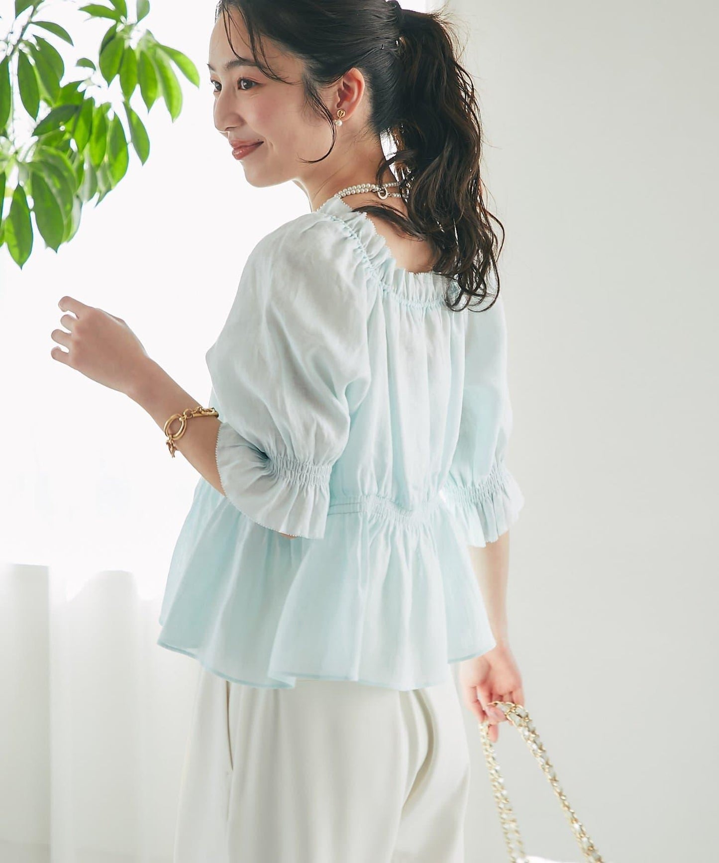 抽褶褶皺設計 女襯衫