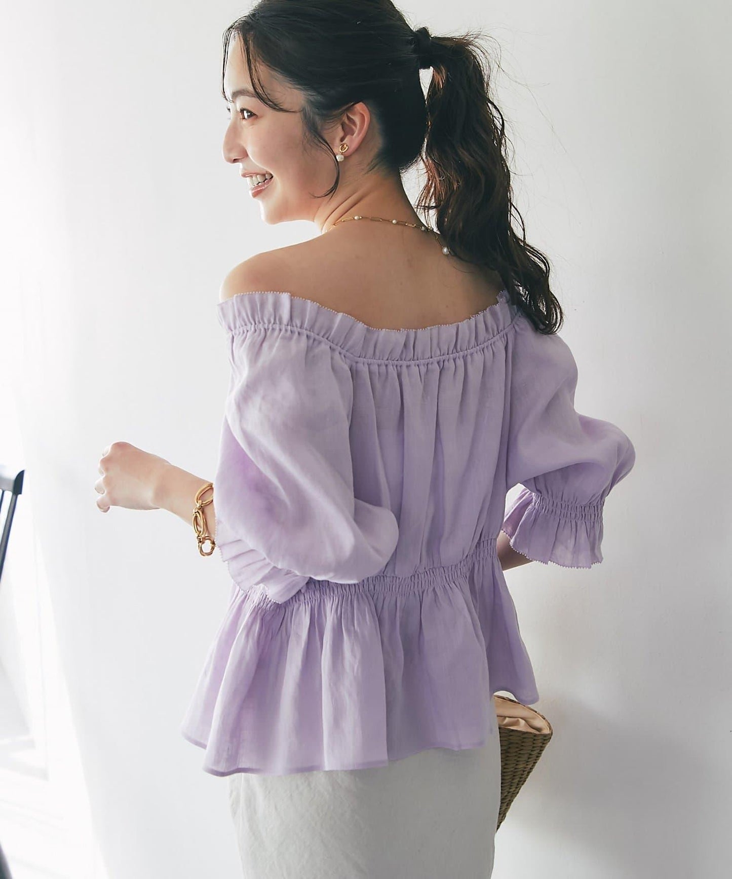 抽褶褶皺設計 女襯衫