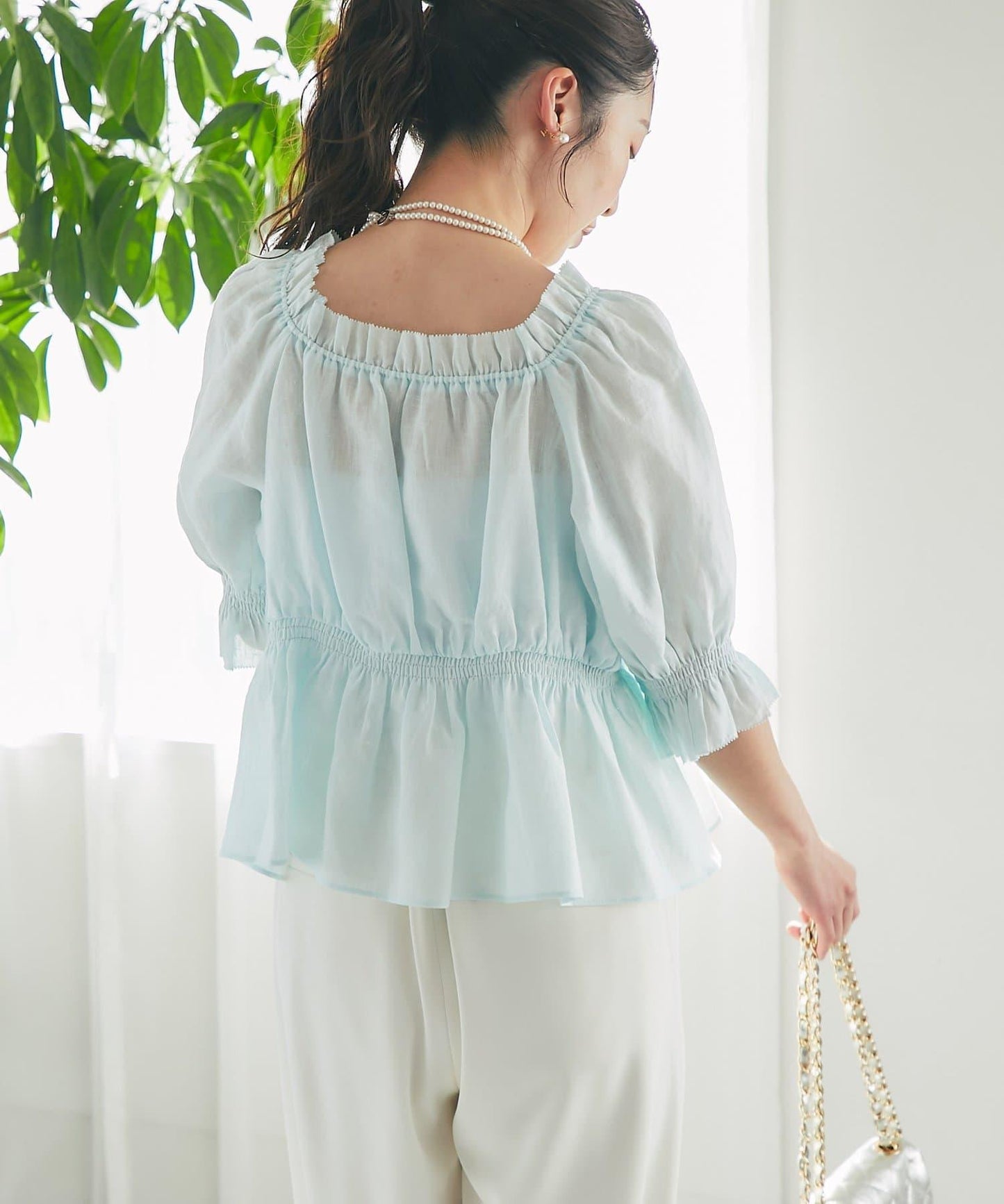 抽褶褶皺設計 女襯衫