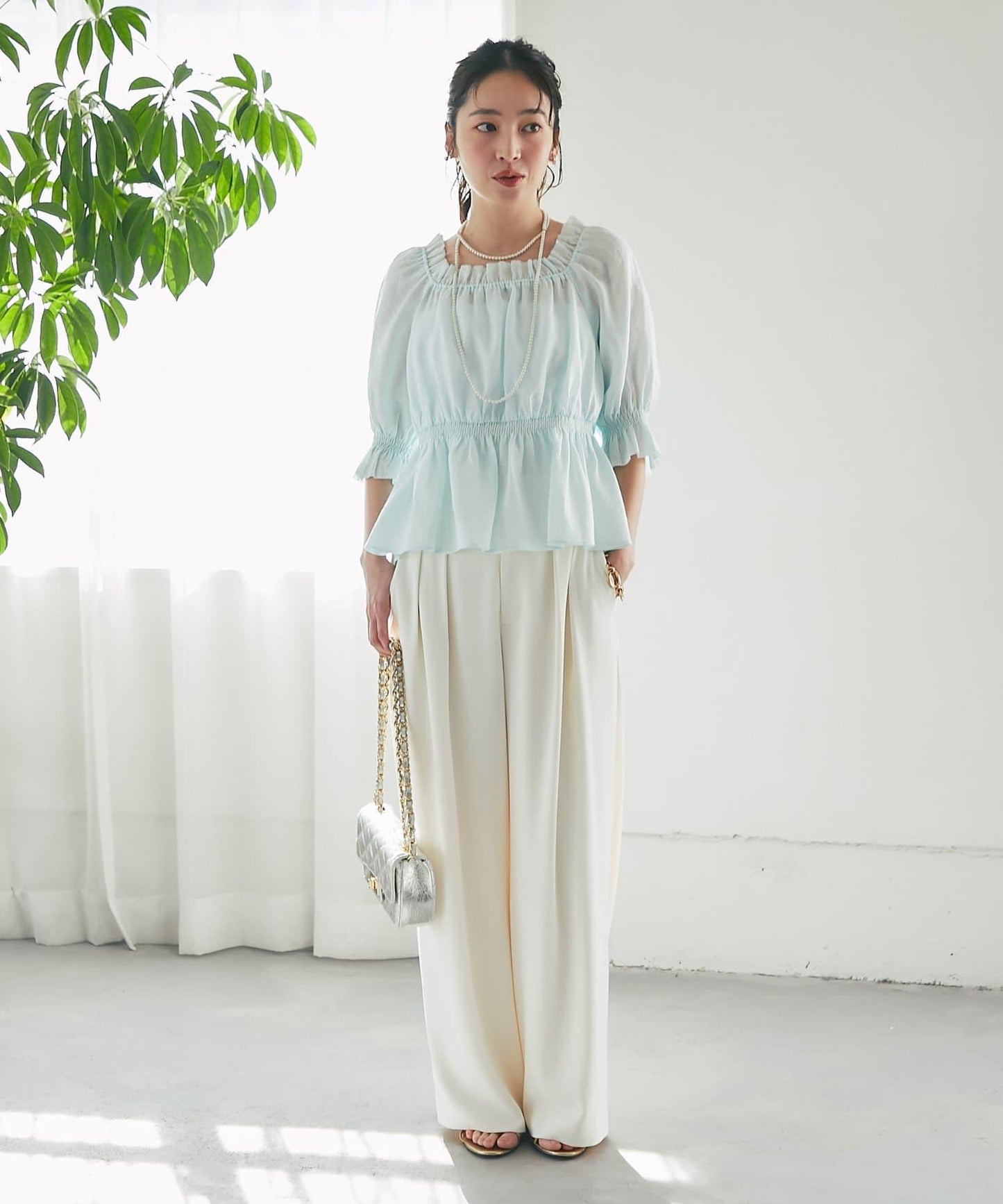 抽褶褶皺設計 女襯衫