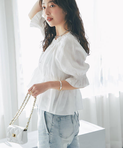 抽褶褶皺設計 女襯衫