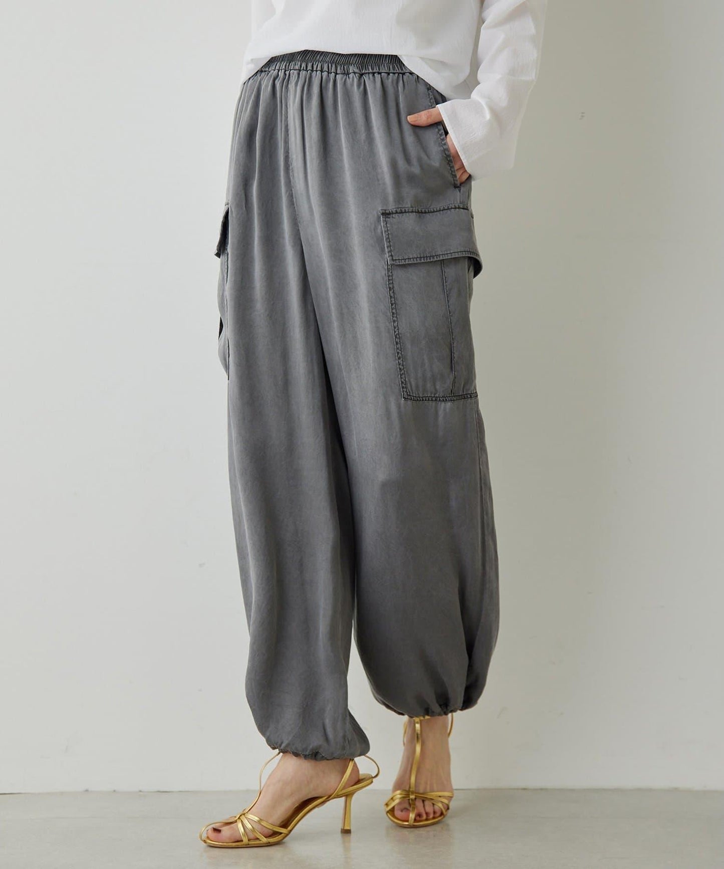 水洗做舊 銅氨面料 工裝褲