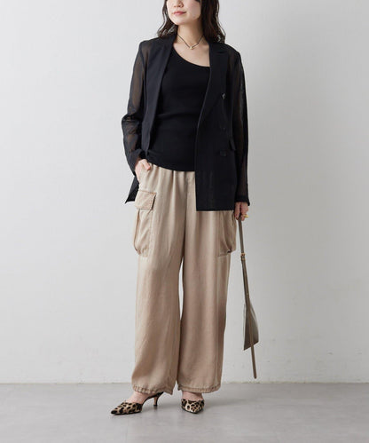 水洗做舊 銅氨面料 工裝褲