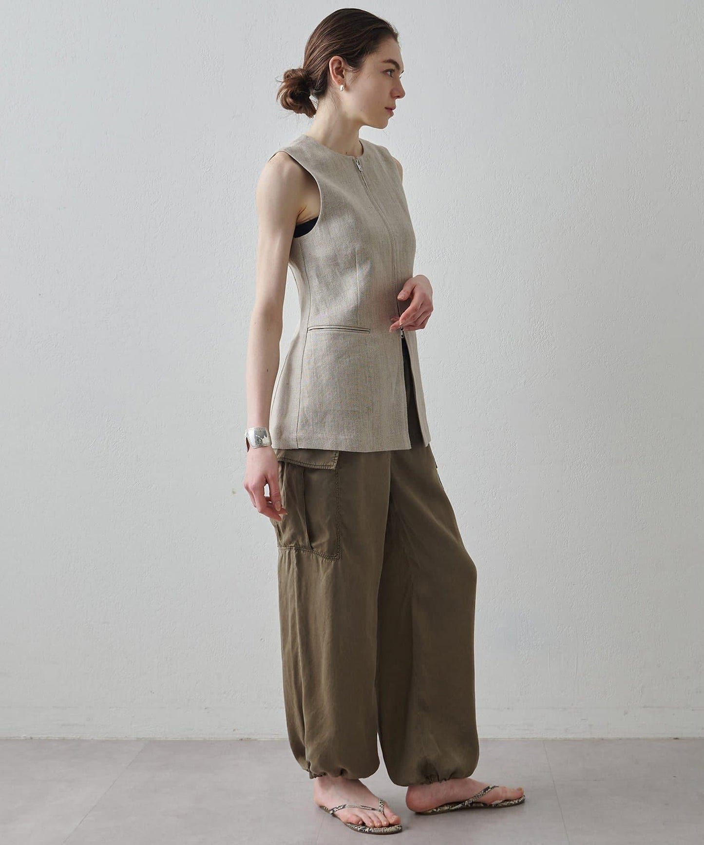 水洗做舊 銅氨面料 工裝褲