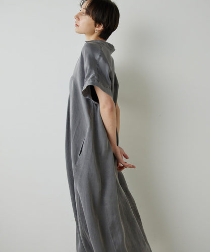 Drawing Numbers 水洗做舊銅氨面料襯衫連衣裙