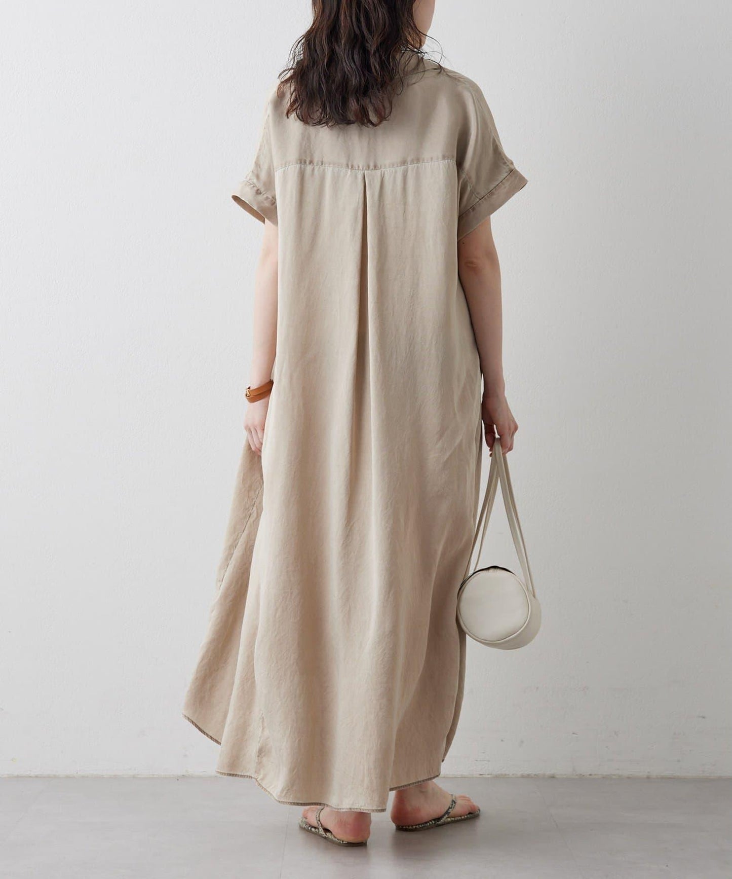 Drawing Numbers 水洗做舊銅氨面料襯衫連衣裙