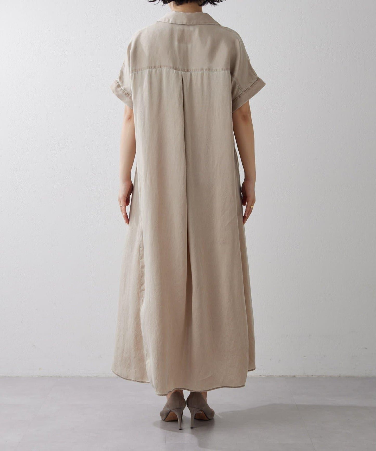 Drawing Numbers 水洗做舊銅氨面料襯衫連衣裙