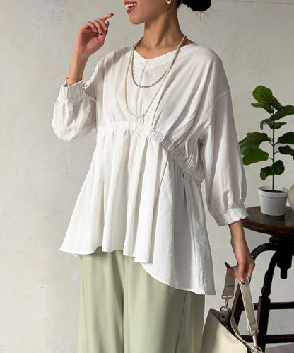 褶襉荷葉擺設計 長款上衣