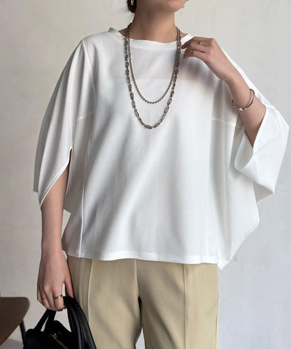 梨地面料闊袖套頭上衣