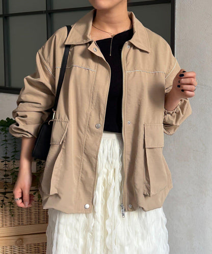 翻領蓬鬆廓形夾克