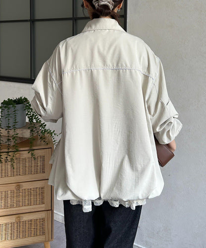 翻領蓬鬆廓形夾克