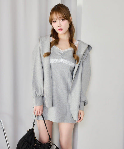 one after anoter 蕾絲連帽衛衣