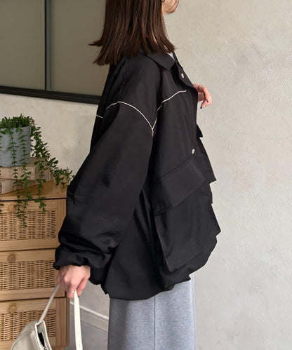 翻領蓬鬆廓形夾克