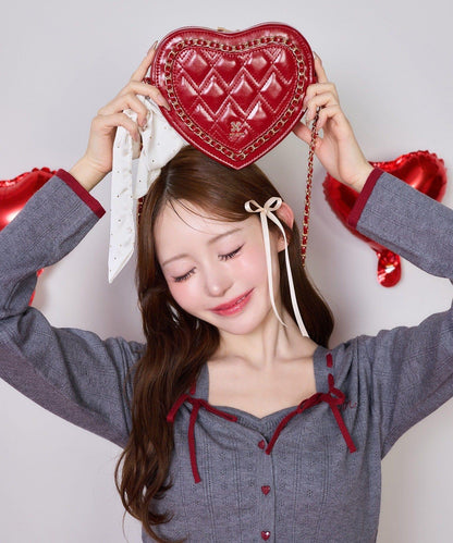 鏈條裝飾心形包 【one after anoter】