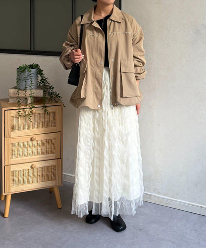 翻領蓬鬆廓形夾克