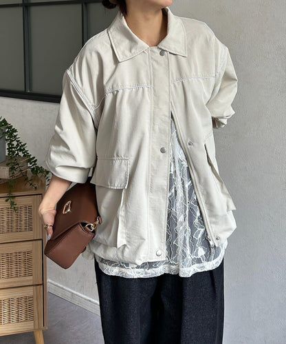 翻領蓬鬆廓形夾克