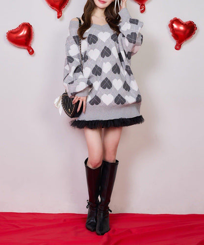 鏈條裝飾心形包 【one after anoter】