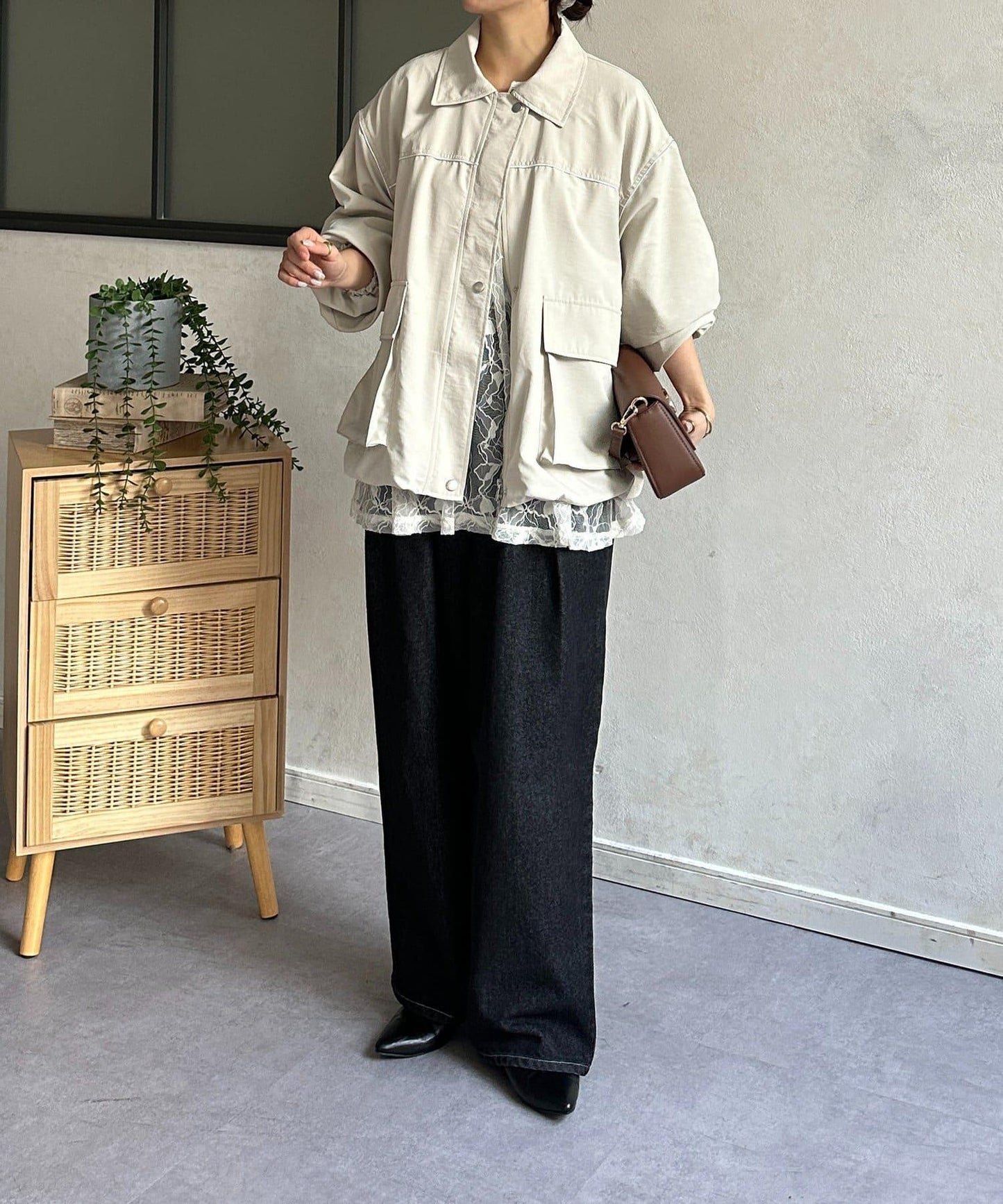 翻領蓬鬆廓形夾克