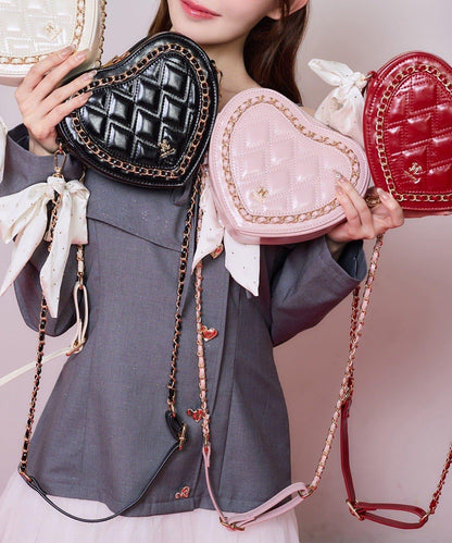 鏈條裝飾心形包 【one after anoter】