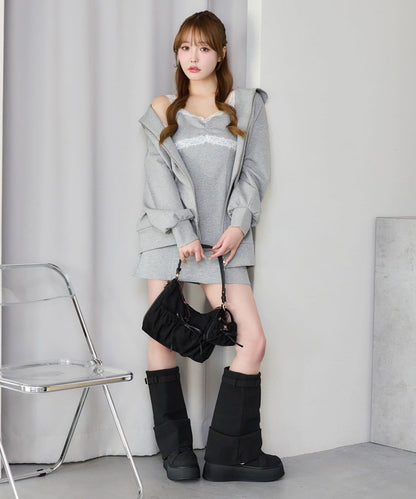 one after anoter 蕾絲連帽衛衣