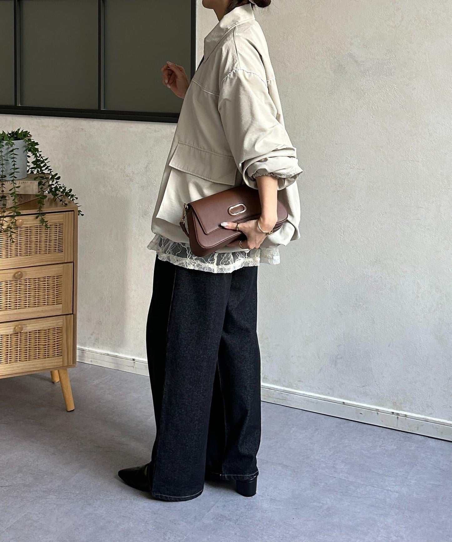 翻領蓬鬆廓形夾克