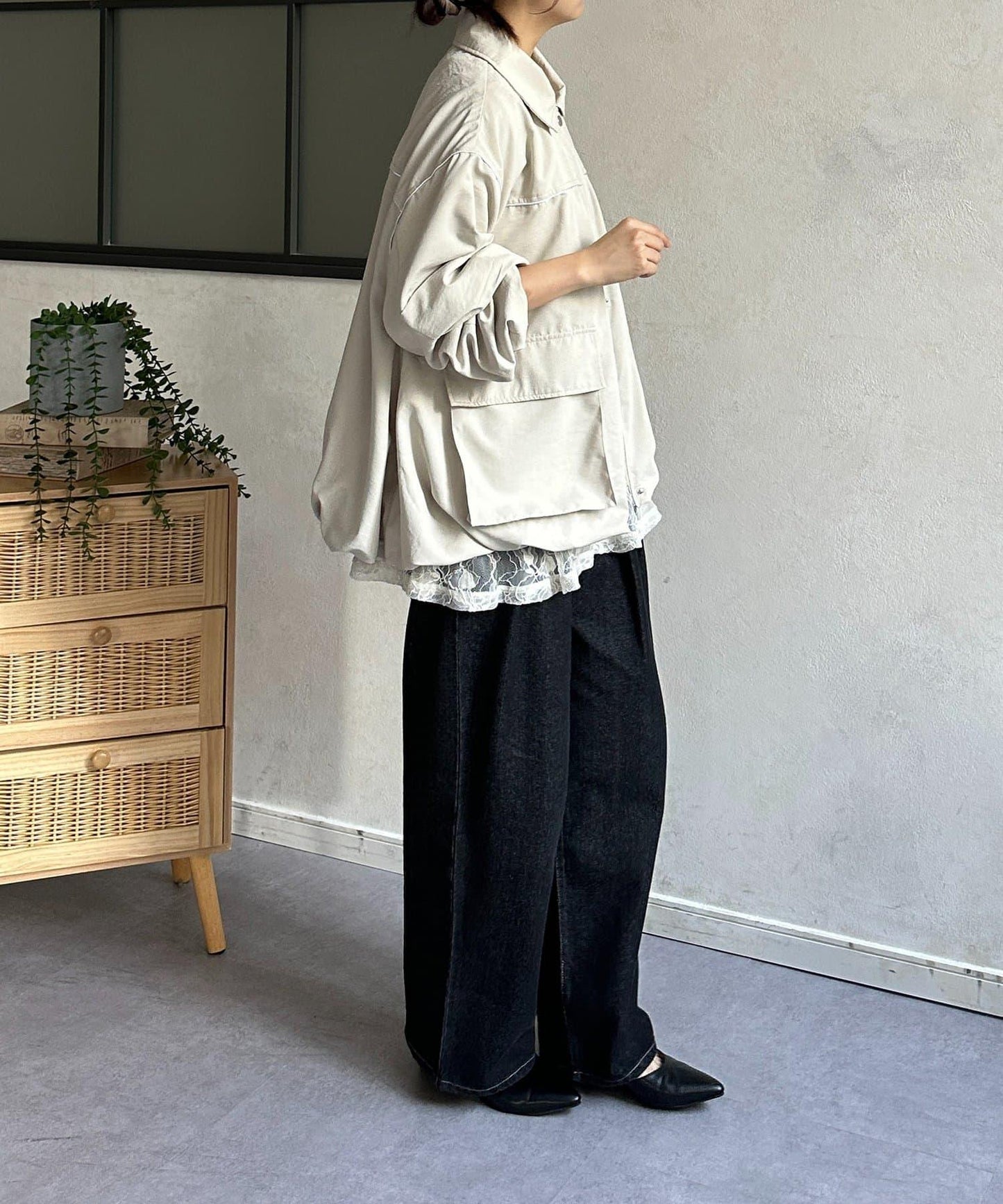 翻領蓬鬆廓形夾克