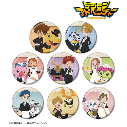 《數碼寶貝大冒險》 新繪女僕&管家版 盒抽徽章 ver.A 完整套盒（8包裝）