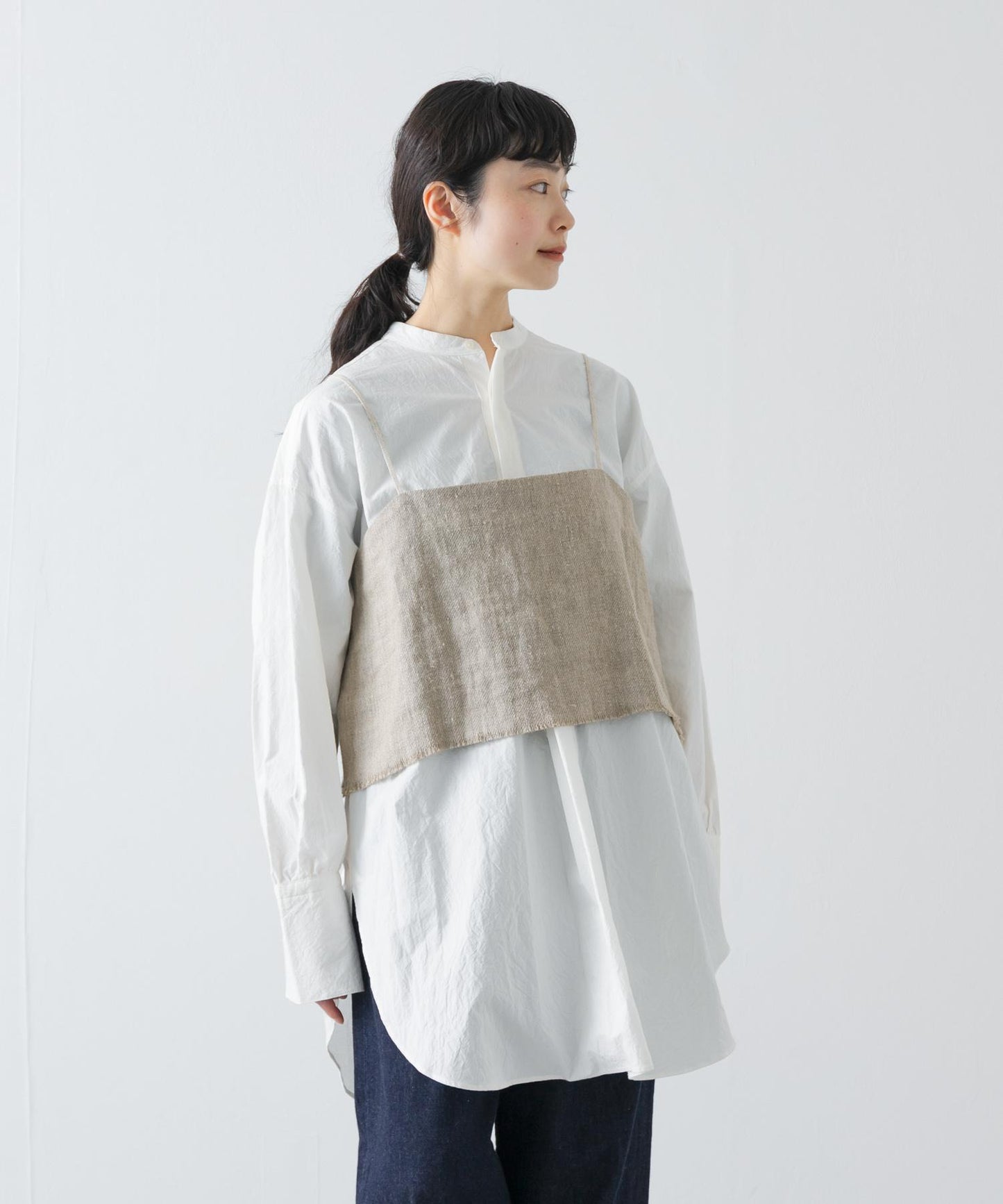 半溼紡亞麻 吊帶上衣