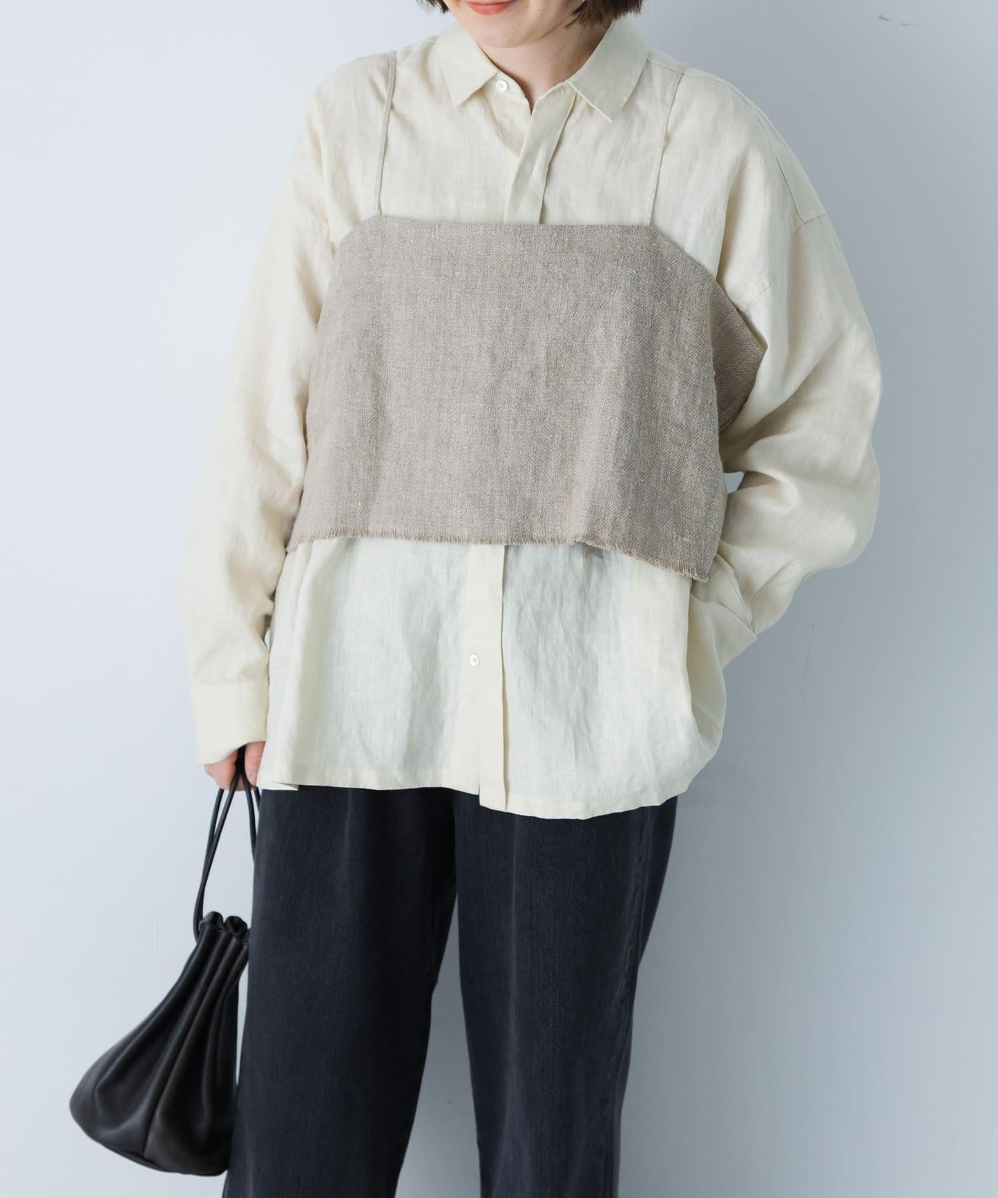 半溼紡亞麻 吊帶上衣