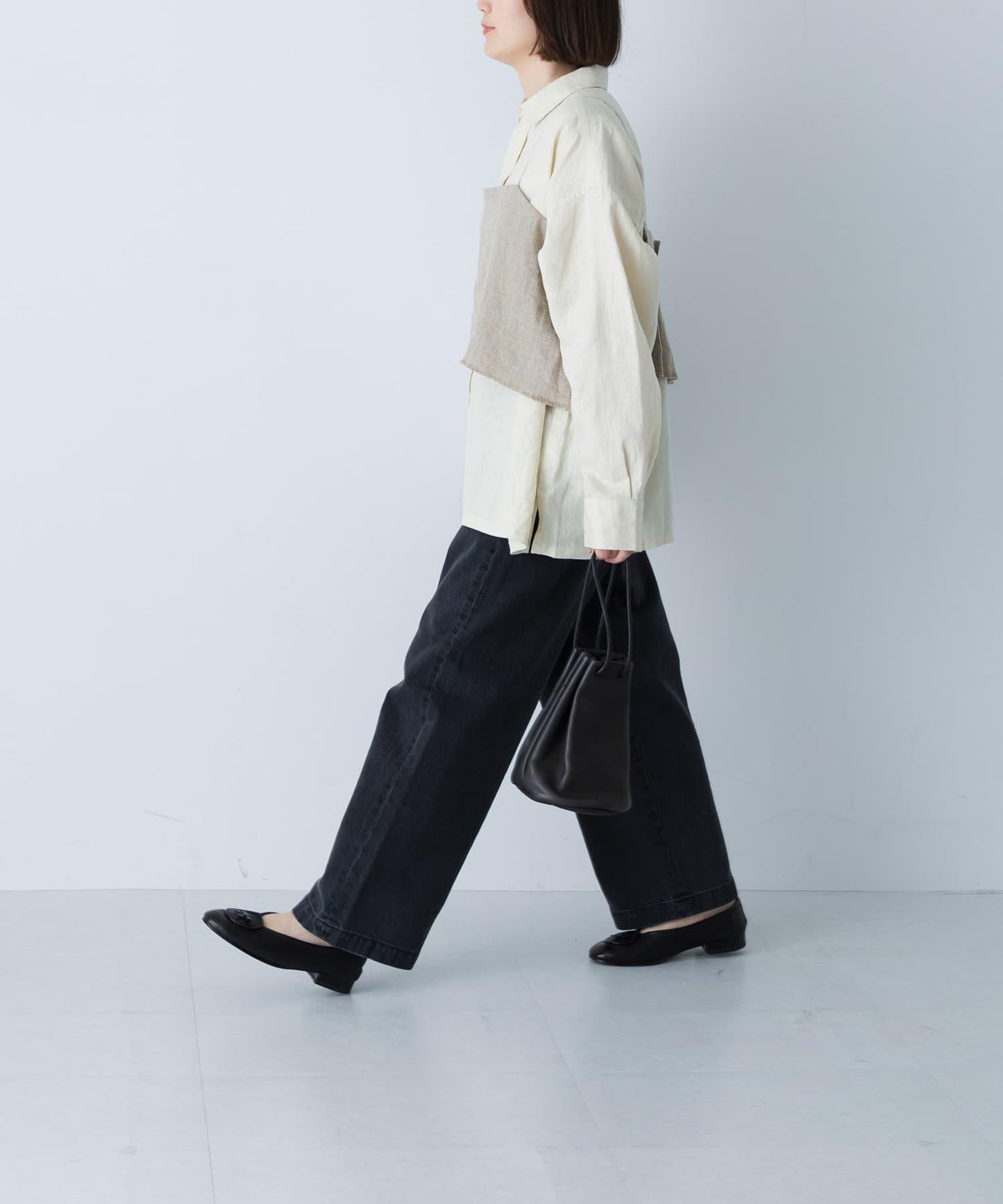 半溼紡亞麻 吊帶上衣