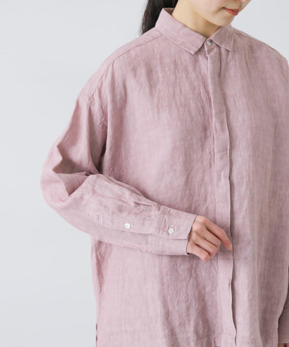 中性乾爽亞麻盒型襯衫