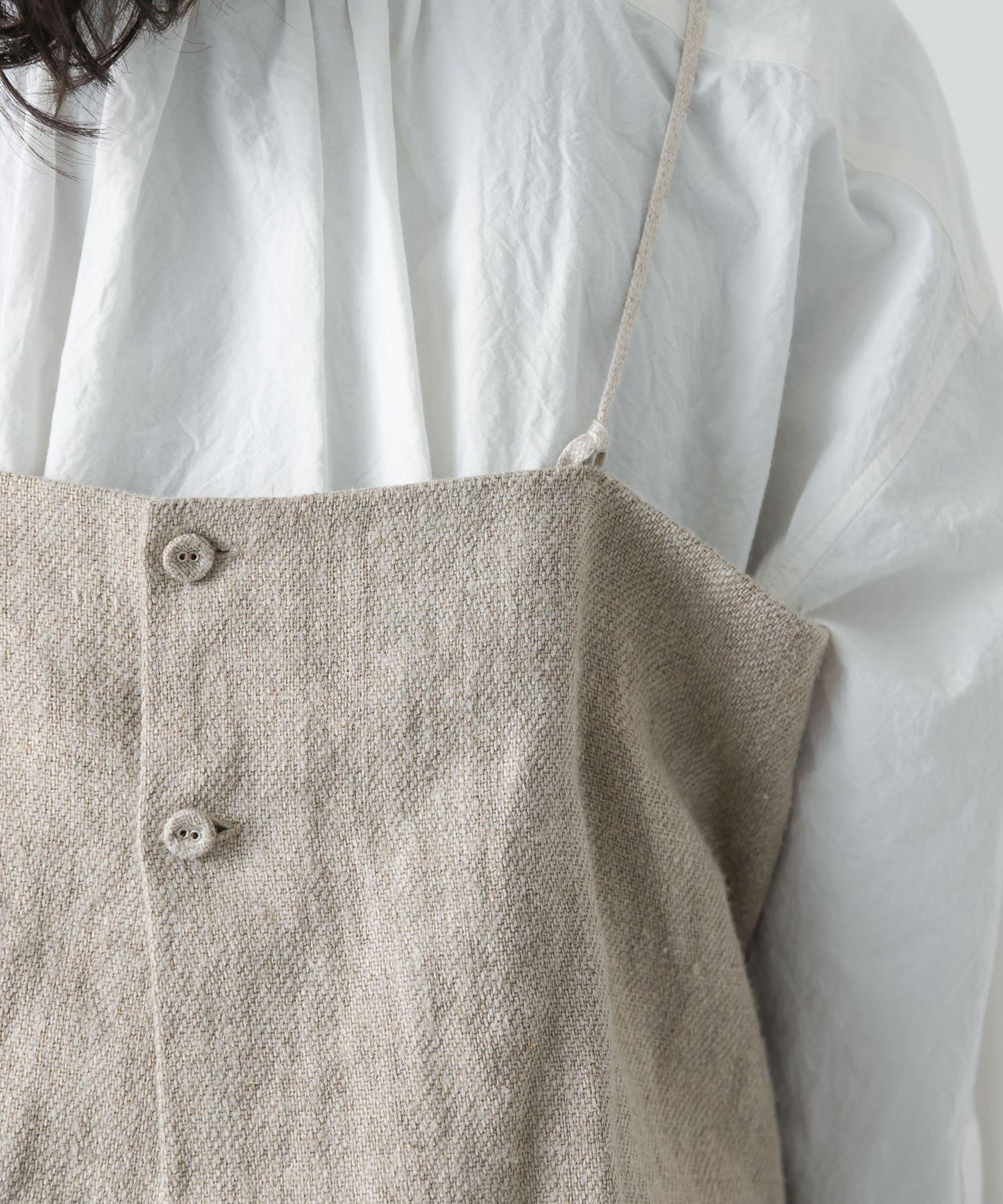 半溼紡亞麻 吊帶上衣