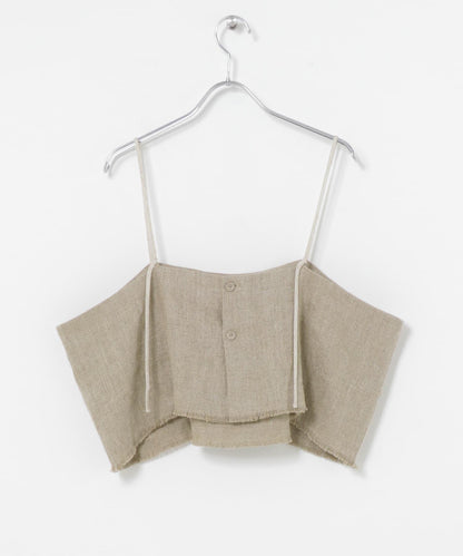 半溼紡亞麻 吊帶上衣