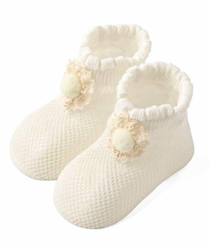 花朵蕾絲網眼嬰兒襪